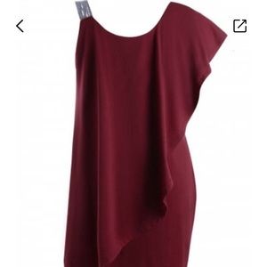 Red bodycon dress with drape size 20